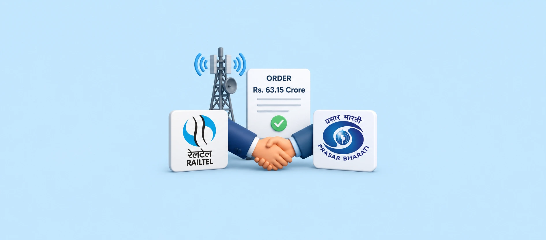 RailTel Secures Rs.63.15 Crore Order from Prasar Bharati